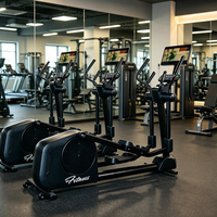 Elliptique de fitness commercial électrique avec affichage intelligent à bouton rotatif, cadre en alliage d'aluminium, propulsion arrière, écologique et durable Liva