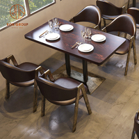 Meubles classiques de restaurant d'hôtel tables et chaises en bois massif canapé en cuir personnalisé siège de stand meubles de café
