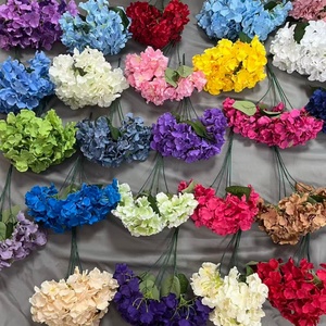 YOPIN-8033 Bouquet di Ortensie Artificiali Colorate in Seta, 5 Fiori con Foglie per Casa e San Valentino - Product Image 2