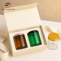 Fournitures de bougies parfumées avec logo personnalisé, contenants en verre teinté pour petites entreprises