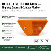 Delineateur routier réfléchissant prismatique haute intensité en alliage d'aluminium de forme trapézoïdale, haute visibilité, IP68, pour la sécurité routière