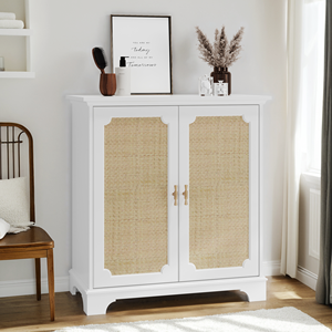 Modern <b>Sideboard</b> Buffet Cabinet with Rattan Decorated Doors Eco-Friendly Durable Kitchen & Dining <b>Storage</b> - Product Image 3