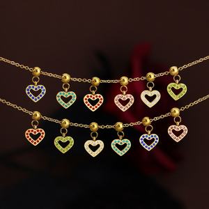 Abalorios de Lujo de Acero Inoxidable 316L 18K, Dijes Personalizables de Corazón para Fabricación de Joyas al por Mayor - Product Image 1
