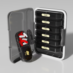 Caja <span class=keywords><strong>de</strong></span> Medicamentos Semanal para Niños Gujia, con 14 Compartimentos, Tapa Abatible, Material PP y ABS, Ecológica - Product Image 1