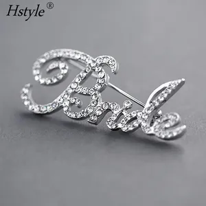 Crystal Rhinestone Brooch Pin Wedding Engagement Bride To Be Bachelorette Hen Party Bridal Shower Marriage Gift Decor SD2299