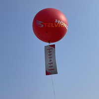 Grand ballon flottant rouge en PVC, ballon gonflable à l'hélium, ballon de parade gonflable à l'hélium pour la publicité extérieure