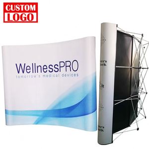 Expositor de Pared Personalizado Tipo Pop-Up para Ferias Comerciales, Stand de Exhibición, Eventos, Portátil, de PVC y Poliéster con Marco de Aluminio - Product Image 1