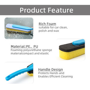 Hot bán PE và vàng miếng bọt biển dài xử lý lốp xe mặc quần áo bọt Applicator lốp waxing miếng bọt biển bàn chải - Product Image 3