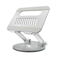 Nouvel arrivage en alliage d'aluminium 360 Rotation pour ordinateur portable pliable Portable ventilé support pour ordinateur portable pour le bureau et la chambre