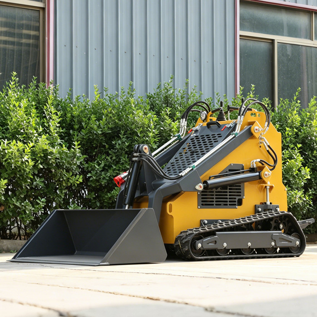 Free Shipping Gasoline Powered Rubber Track Skid Steer Crawler Loader Engine PLC Compact Mini Loader Rough Terrain Construction