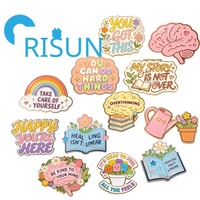 En gros, épingles personnalisées avec citations positives et inspirantes, badges broches en métal amusants avec mèmes motivants et épingles en émail sur le thème de la santé mentale