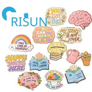 Al por mayor, personalizados: Pins con citas inspiradoras positivas, Pins motivacionales con memes bonitos, Broches y Pins de esmalte metálicos divertidos con temática de salud mental - Product Image 1