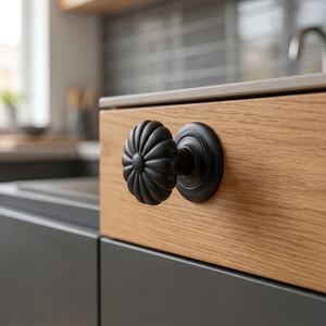 Designer <b>Brass</b> Cabinet <b>Knob</b> with Round Backplate Matte Finished Durable Furniture Handle for Kitchen Drawer Darware <b>Door</b> Pull - Product Image 5