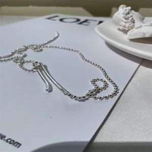 Collar de Cadena Geométrica de Plata de Ley S925, 60 cm de Largo, Diseño Minimalista para Mujer, Accesorio de Moda Otoño Invierno - Product Image 5