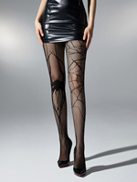 Nouveauté populaire : Collants jacquard en résille pour adulte, doux, pour la danse latine, différents motifs, bas résille noirs pour femme