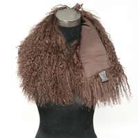 Écharpe d'hiver luxueuse en fourrure de mouton de Mongolie pour femmes avec boucle magnétique longue