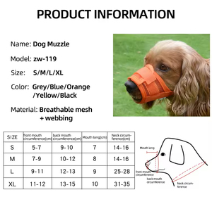 Museruola per Cani Regolabile in Tessuto a Rete, Accessori Anti-Morso e Anti-Abbaio, Traspirante, per Addestramento - Product Image 4