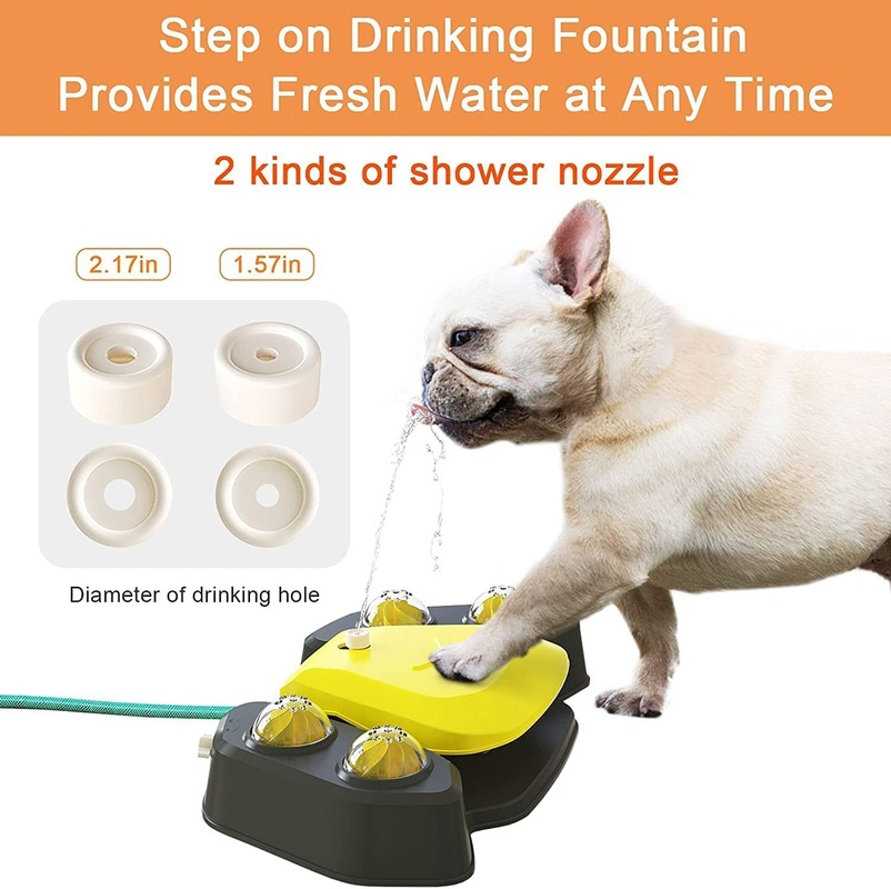 Poofzy Dog Water Fountain Step-On Sprinkler - Paw Activated Outdoor Water Toy For Large Dogs