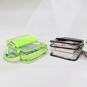 Borsa a tracolla trasparente personalizzata borsa a tracolla trasparente verde fluorescente stile sportivo
