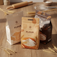 Sachet PE refermable à fond carré de qualité alimentaire CM avec trou de suspension, impression en héliogravure, pour emballage de gelée, riz, farine de blé, 50 kg, recyclable