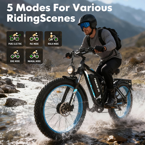 Bicicleta Eléctrica de Doble Motor de 5000W, 45MPH, 60V, 25Ah, con Neumáticos Gruesos de 26*4.0'', Hidráulica, para Nieve y Terreno Difícil, Disponible en Almacén de la UE - Product Image 3