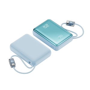 10000mAh Mini Power Bank with Built-in Braided Type-<b>C</b> Cables, 22.5W Fast <b>Charging</b> Electroplated Finish Portable Charger - Product Image 6