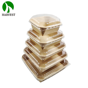 Récipient alimentaire carré en papier kraft biodégradable écologique personnalisé d'usine bols à salade jetables à emporter sushi <span class=keywords><strong>chewing</strong></span>-<span class=keywords><strong>gum</strong></span> - Product Image 4