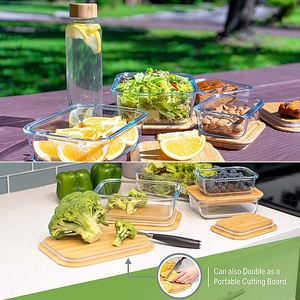 Sinh thái thân thiện bữa ăn Prep <span class=keywords><strong>container</strong></span> kín <span class=keywords><strong>BPA</strong></span> <span class=keywords><strong>free</strong></span> Glass thực phẩm lưu trữ <span class=keywords><strong>container</strong></span> với tre có nắp đậy - Product Image 4