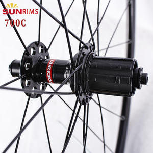 Roues de vélo de route Sunrims 700C, moyeux de frein V, alliage d'aluminium, libération rapide, avant et arrière, 28H, rayons légers - Product Image 2