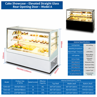 Vitrine Réfrigérée Commerciale à Double Température pour Gâteaux et Pains avec Portes Vitrées, Capacité 80-140L