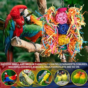 <strong>Wholesale</strong> Bird <strong>Toys</strong> Rope Perch with Bell Colorful Wooden <strong>Toys</strong> Suitable for <strong>Parrots</strong> to Perch Climb Play With and Have Fun. - Product Image 4