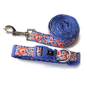 Tamaño L productos <span class=keywords><strong>para</strong></span> mascotas acolchada Floral patrón de aventura al aire <span class=keywords><strong>libre</strong></span> perro Collar y correa - Product Image 6