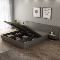 Ensemble de lit moderne de luxe en mélamine stratifiée, mobilier de chambre à coucher, cadre de lit double king size de luxe pour l'Asie du Sud-Est