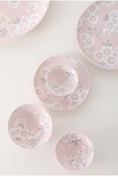 Service de table rond en céramique ou porcelaine de style japonais rose avec motif de cerisier, vaisselle romantique, assiettes à dîner