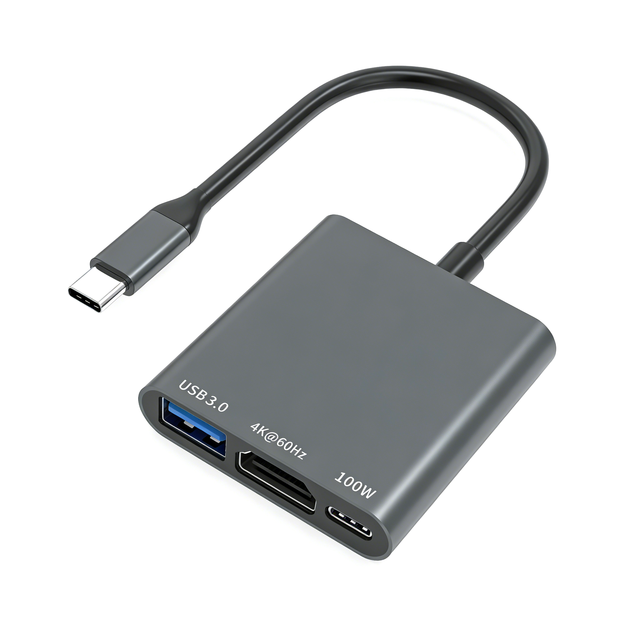 Advanced 3-In-1 USB-C Hub 4K for Adapter with 100W PD Fast Charging USB 3.0 Multiport Docking Station for MacBook Pro-in Stock