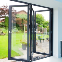 Landsharp America Standard Cadre en aluminium Portes pliantes en verre à grande vue Porte patio pliante en accordéon pour balcon