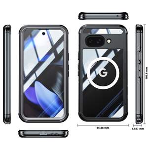 Todo incluido magnético para <span class=keywords><strong>Google</strong></span> Pixel9A Estuche magnético PC duro de lujo Tres pruebas Características de huellas dactilares para exteriores 9A Transparente - Product Image 5