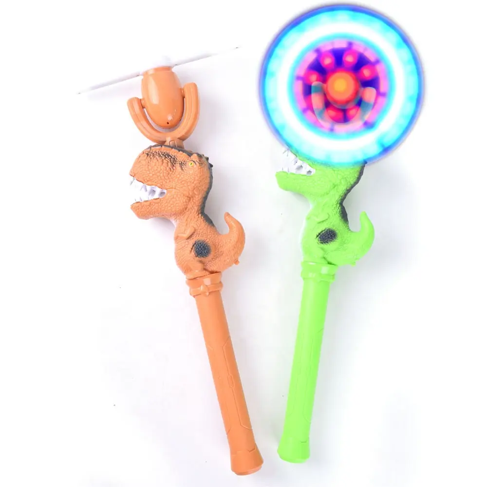 Hand Held Led Flashing Toy Windmills Spinner Wand christmas light up dinosaur toys