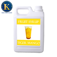 Sirop concentré de jus de fruits saveur mangue King Feng Chuen pour bubble tea et billes de tapioca, bouteille liquide 2,5 kg, durée de conservation 12 mois