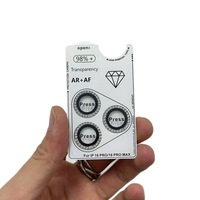 Protecteur d'objectif de caméra 9H 3D Diamond Glitter pour iPhone 17 16 15 14 13 12 11 Pro Max Film d'objectif de caméra en verre trempé avec carte