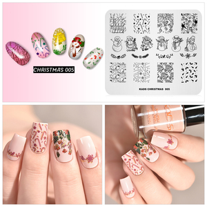 Christmas Style Rectangle Stainless Steel <b>Nail</b> Art Stamping Plate Soft Image <b>Stencil</b> Template Custom Logo for DIY Manicure - Product Image 2