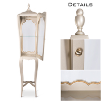 Vitrine fine de style moderne du XVIIe siècle, en acajou artisanal, avec verre transparent et bouton doré, pour salon, meuble de rangement