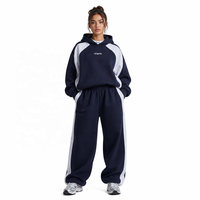 Sudaderas con capucha unisex de gran tamaño, conjunto de chándal con bloques de color, sudaderas personalizadas al por mayor OEM ODM a granel REACH