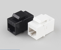 Módulo Keystone de Red RJ45 CAT5E UTP OEM con Conexión Estable y Acoplador en Línea Blanco/Negro Modelo TJ CST.5E