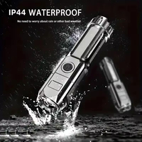 Linterna Táctica LED Blanca al por Mayor, Recargable por USB, Regulable, Impermeable IP44, Batería de Litio, Luz de Día 6000K, Ideal para Camping