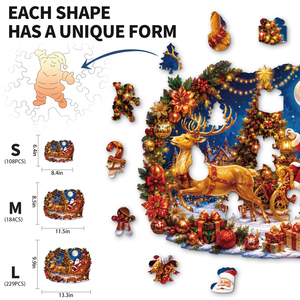Custom <b>Christmas</b> Reindeer Sleigh Wooden <b>Jigsaw</b> <b>Puzzle</b> 100 200pcs Educational Toy for Kids Age 8-13 Unisex Holiday Gift - Product Image 1
