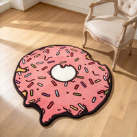 Tapis touffeté personnalisé en gros, motif alimentaire de dessin animé mignon découpé, tapis en peluche pour décoration intérieure de chambre et de salle de jeux