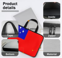 Sac pour ordinateur portable avec drapeau de Samoa, style patriotique, en polyester, étui pour ordinateur portable, sacoche, housse de voyage pour tablette