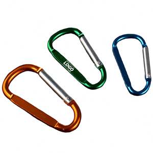 Custom Heavy-Duty Black Carabiner <b>Clip</b>, 3" Aluminum D-Ring with Keyring Keychain <b>Hooks</b> for Outdoor Use - Product Image 1
