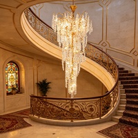 Lustre LED personnalisé AURORACEYO pour décoration intérieure, luminaire suspendu en verre pour escalier